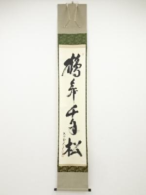 道具 ] - 道具 大徳寺立花大亀筆 「鶴舞千年松」一行書 肉筆紙本掛軸